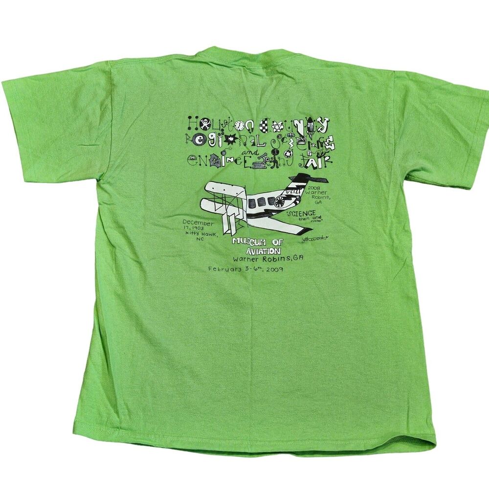 Museum of Aviation 2009 Science Fair Men's Med Short Sleeve T-Shirt Size Medium